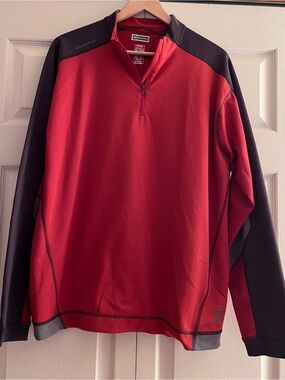 Quechua Novadry System 1 Red and Black 1/4 Zip Performance Pullover XL